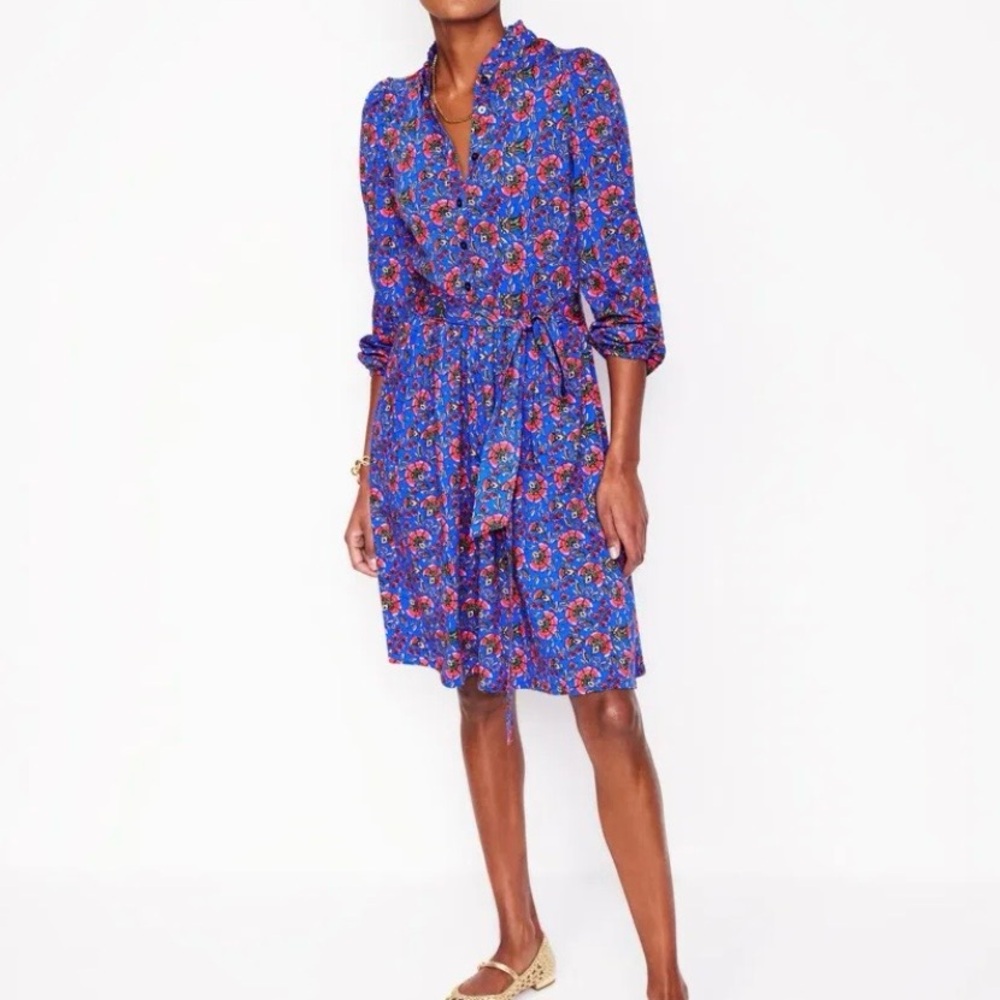 Boden Willow Frill Short Shirt Dress Sz 6P Garden Party Boho Casual Flower NWOT - Picture 3 of 11